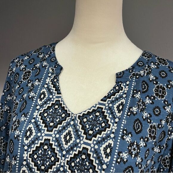 Lucky Brand long sleeve geometric print blouse - Picture 2 of 13